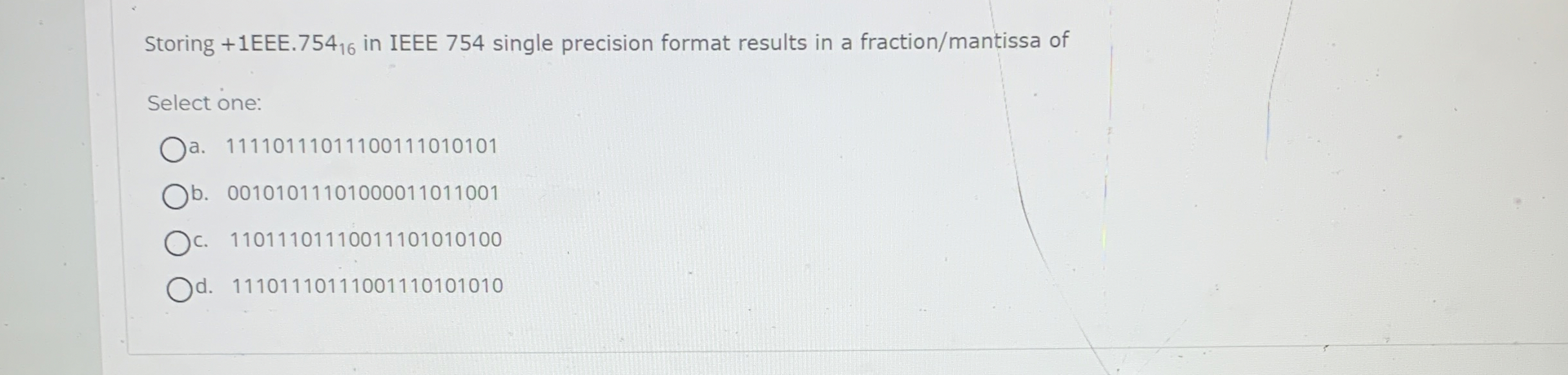 Storing + 1 EEE. 7 5 4 1 6 in IEEE 7 5 4 single