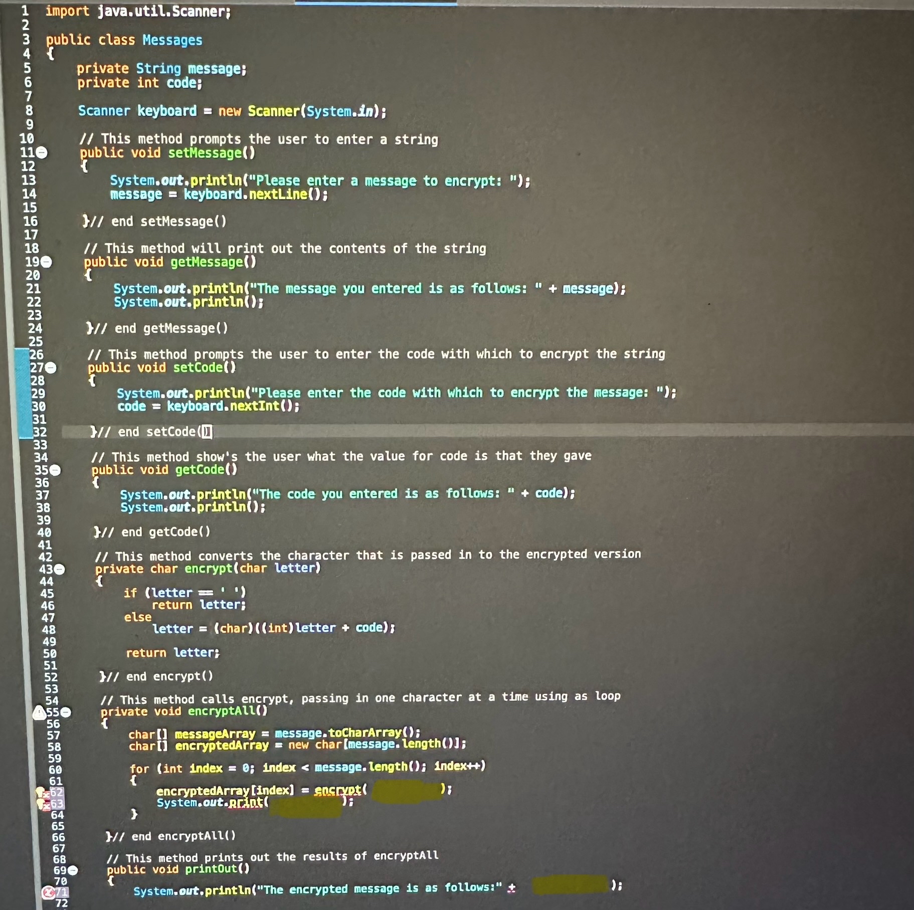 import java.util,Scanner; public class Messages {