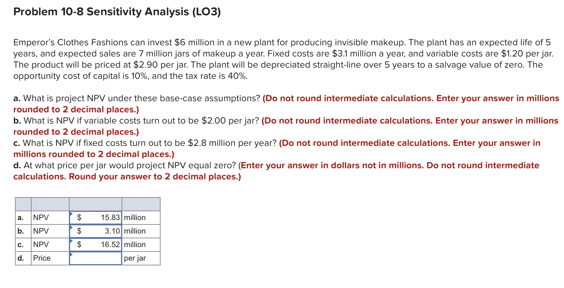 Problem 10-11 Break-Even Analysis (L03) Dime a