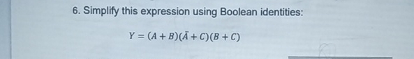 Simplify this expression using Boolean