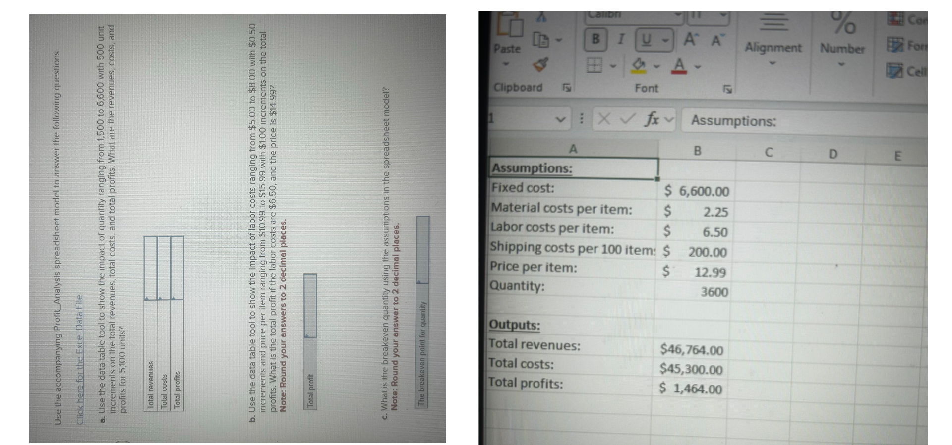 Step by step excel work.