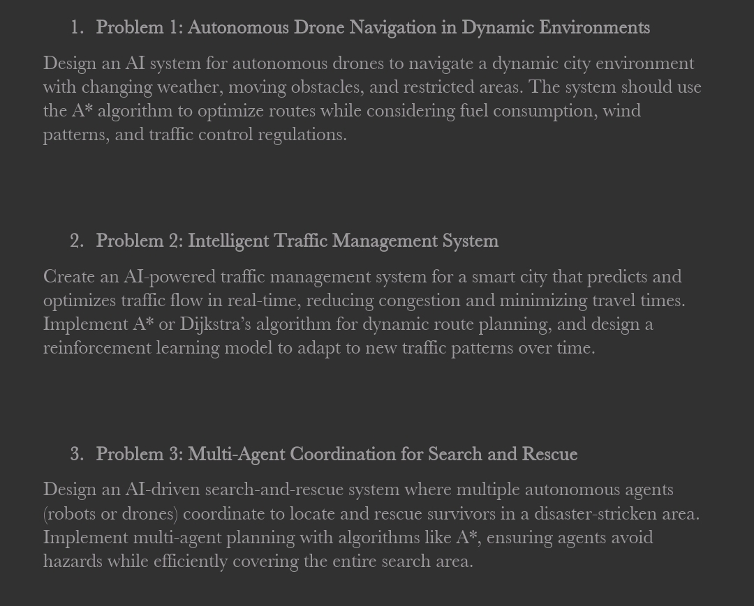 Problem 1 : Autonomous Drone Navigation in