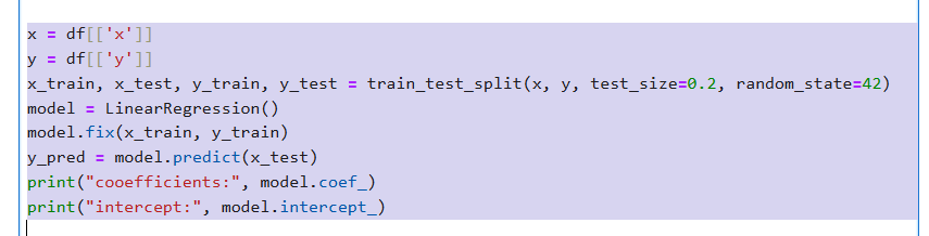 why won't this run ` ` ` x = df [ [ ' x ' ] ] y =