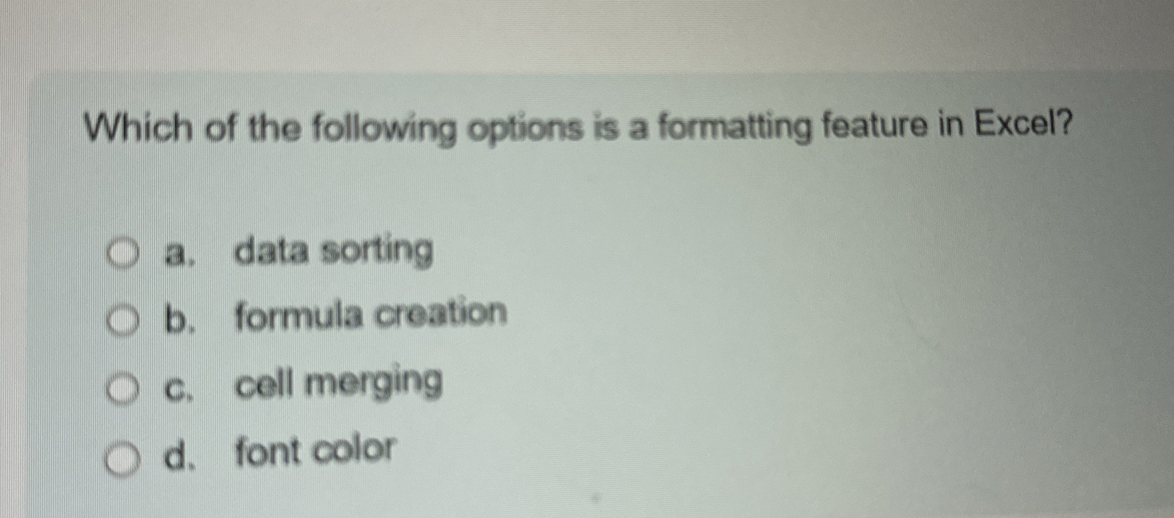 Which of the following options is a formatting