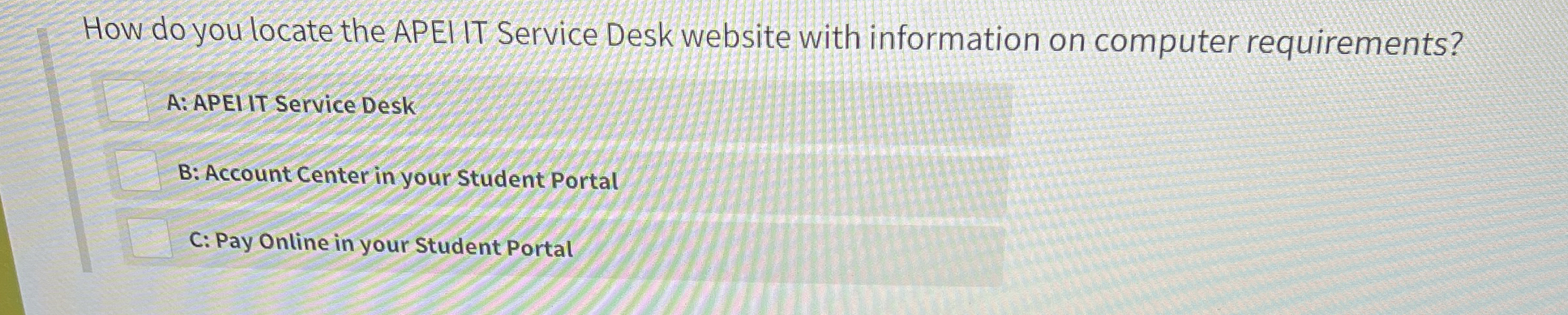 How do you locate the APEI IT Service Desk