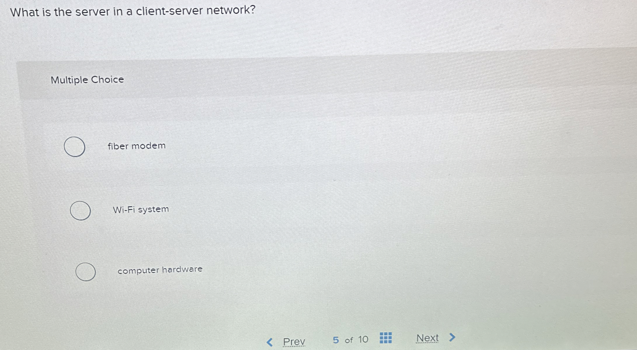 What is the server in a client - server network?