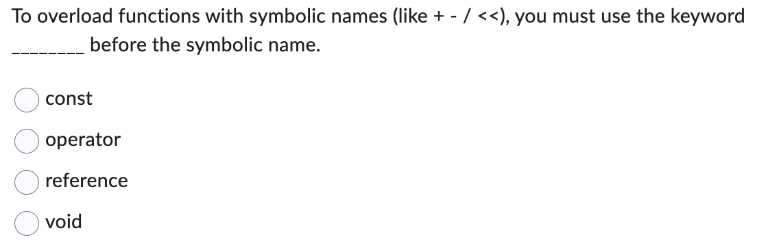 To overload functions with symbolic names ( like