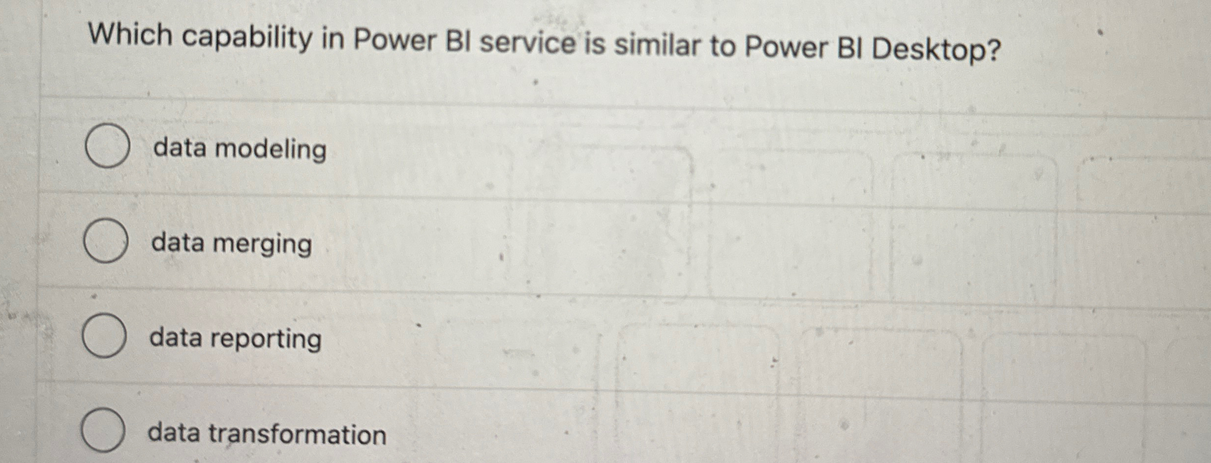 Which capability in Power BI service is similar