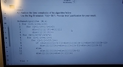 robliem 1 A ) Analyae the time complexity of the