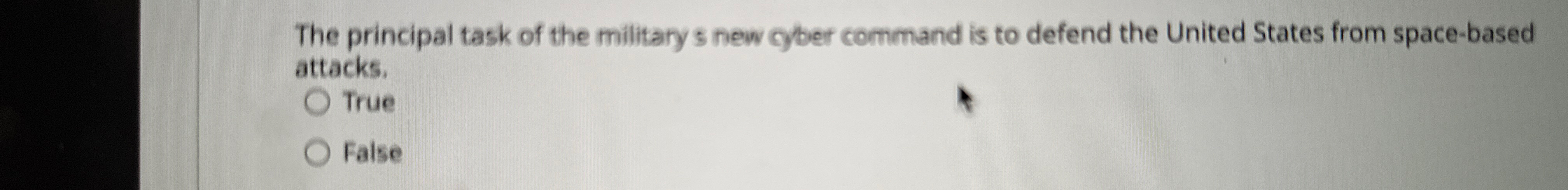 The principal task of the military s new cyber