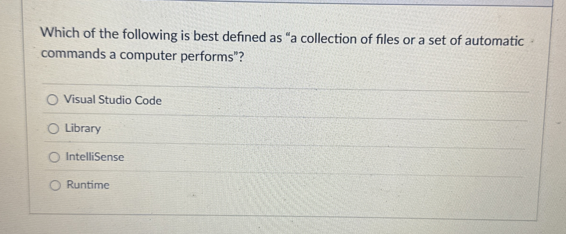 Which of the following is best defined as "a