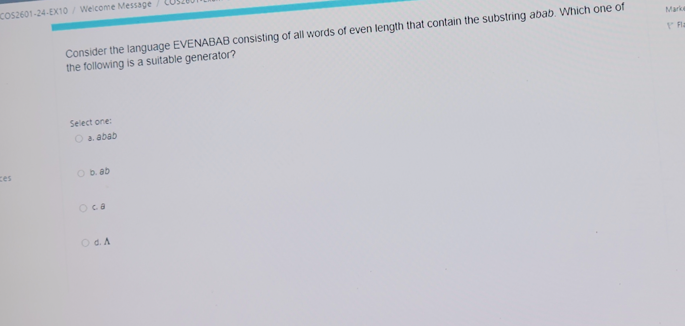 c o s 2 6 0 1 - 2 4 - E x 1 0 / Welcome Message