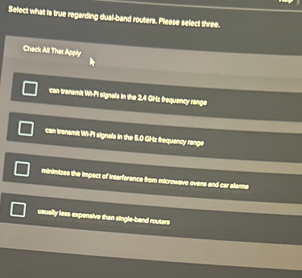 Select what is twe regarding dual band routen.