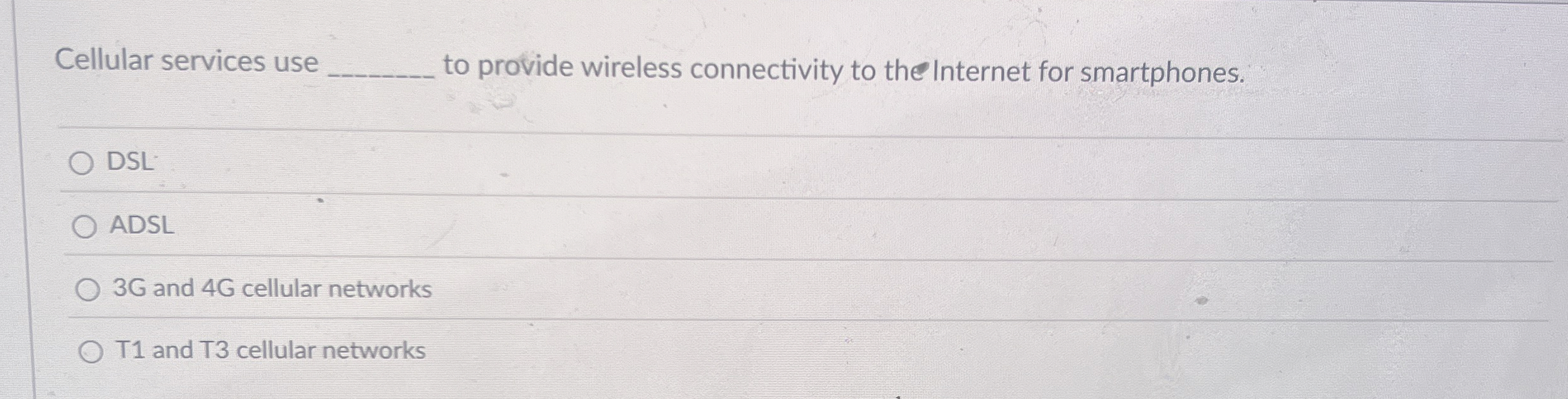 Cellular services use q , to provide wireless