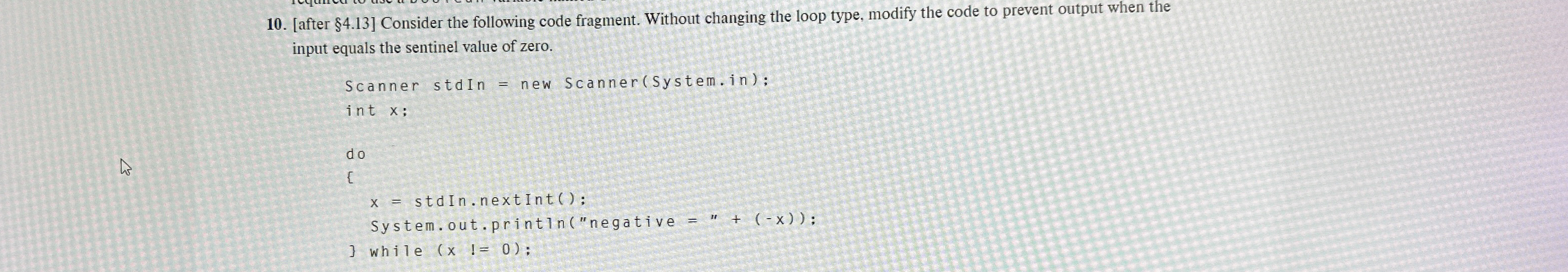 [ after 4 . 1 3 ] Consider the following code