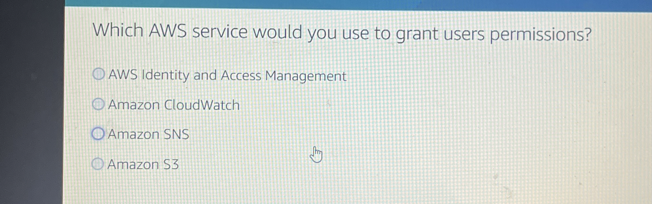 Which AWS service would you use to grant users