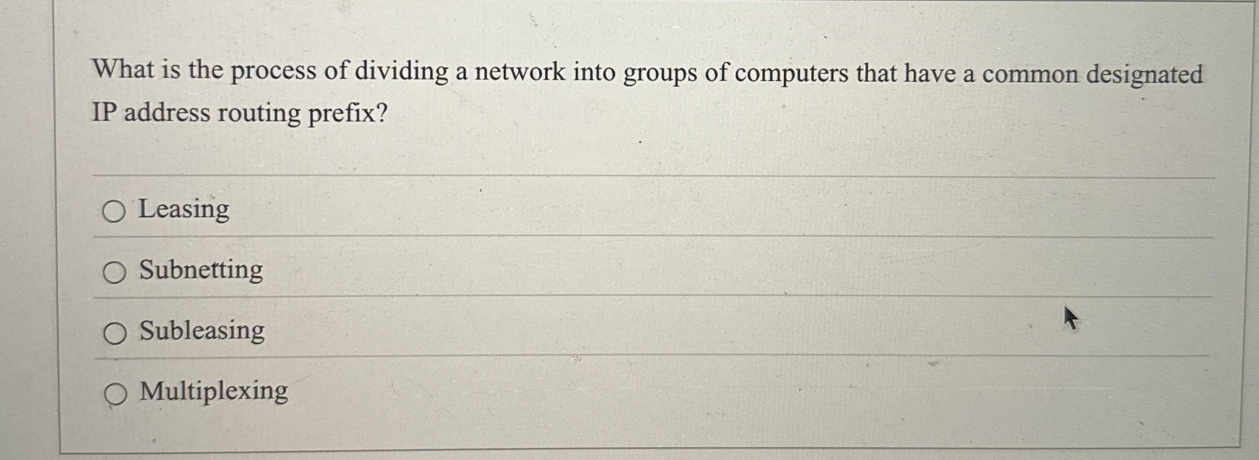 What is the process of dividing a network into