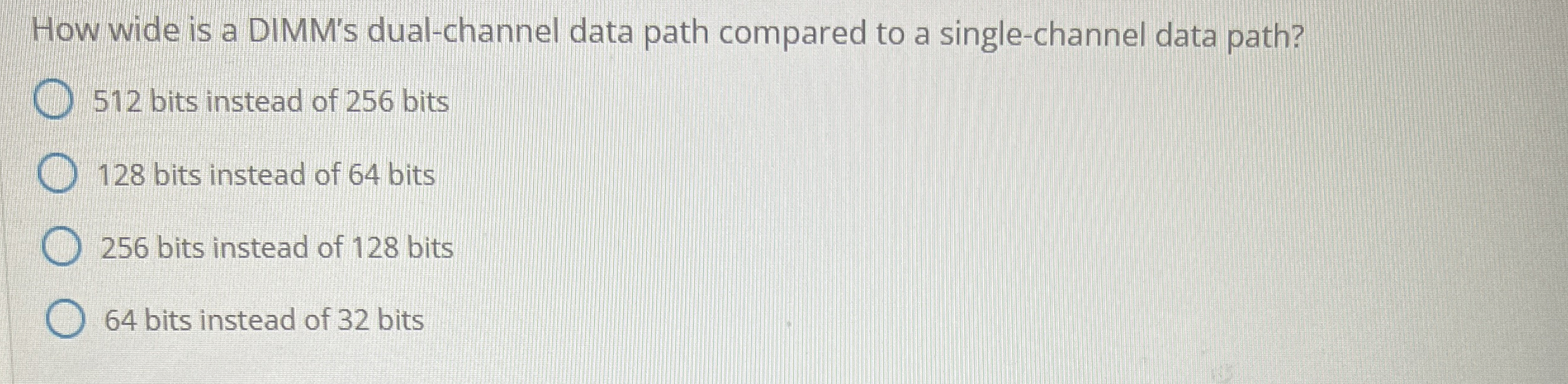 How wide is a DIMM's dual - channel data path