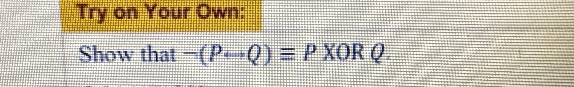 Try on Your Own: Show that - ( P h a r r Q ) - =