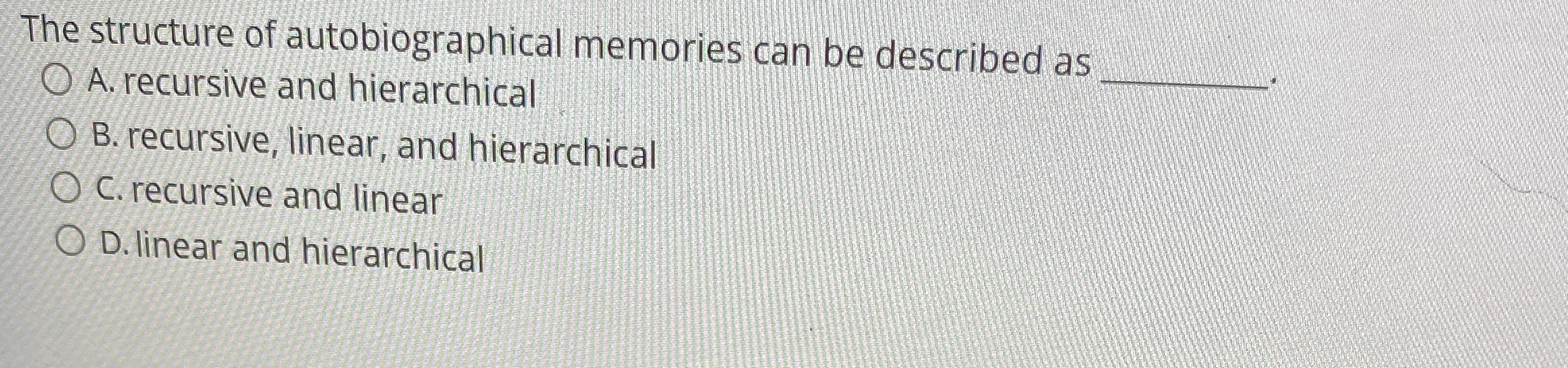 The structure of autobiographical memories can be