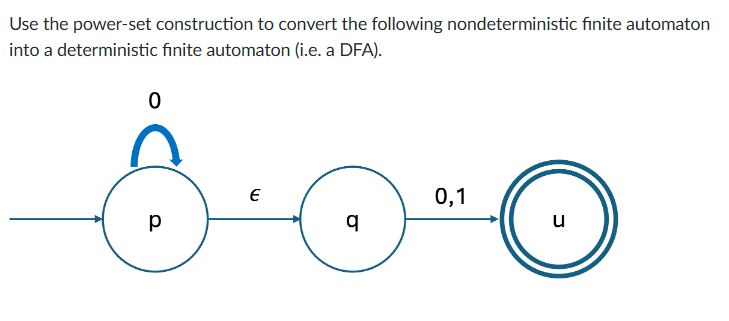 Use the power - set construction to convert the