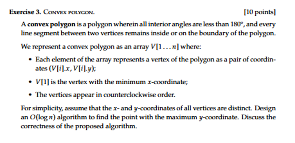 Exercise 3 . Convex POLYcon. [ 1 0 points ] A