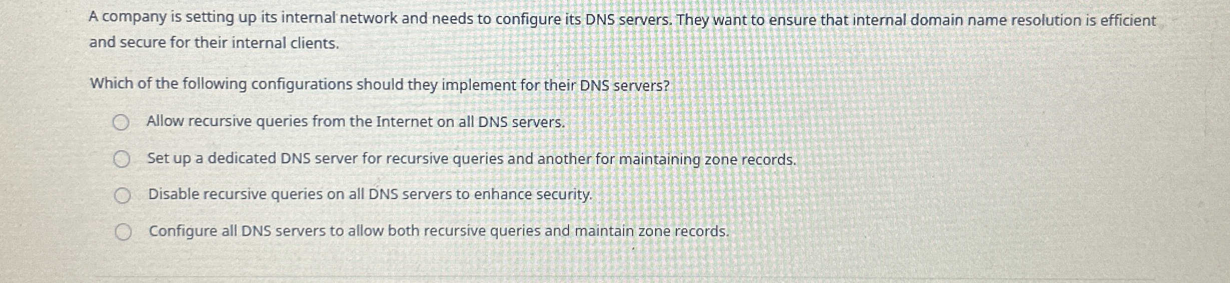 A company is setting up its internal network and