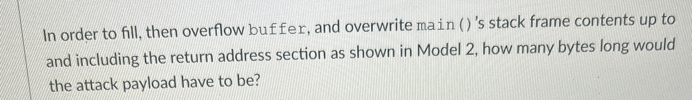 In order to fill, then overflow buffer, and