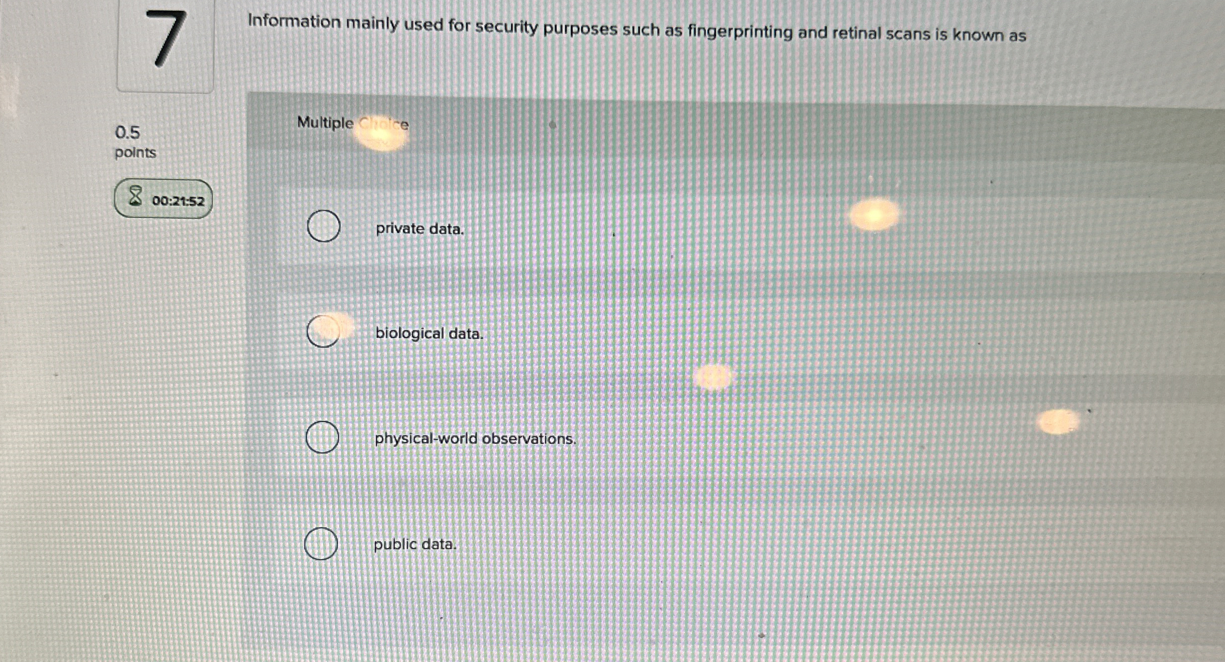 Information mainly used for security purposes
