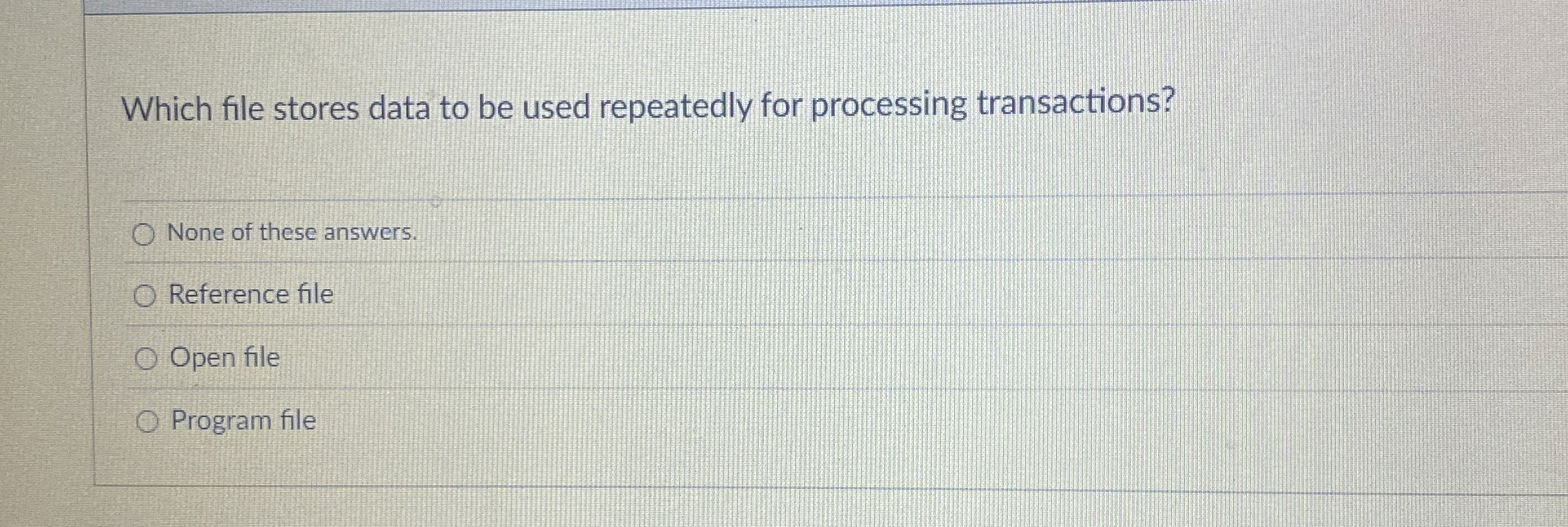 Which file stores data to be used repeatedly for