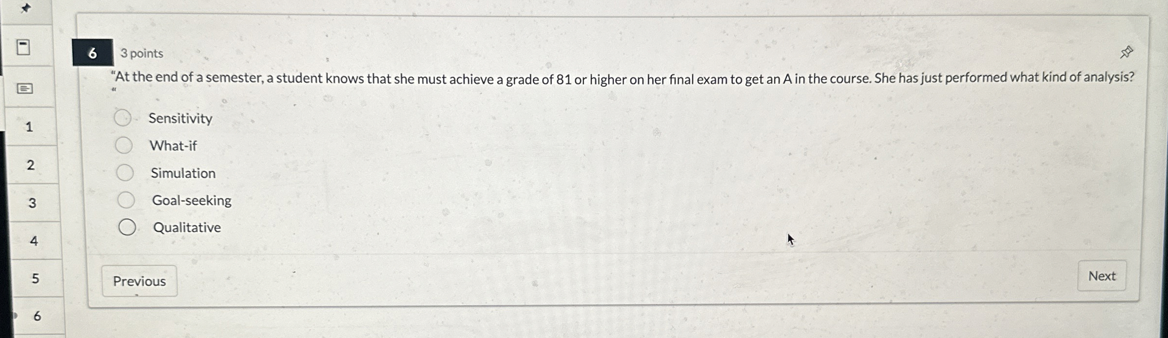 6 3 points " At the end of a semester, a student