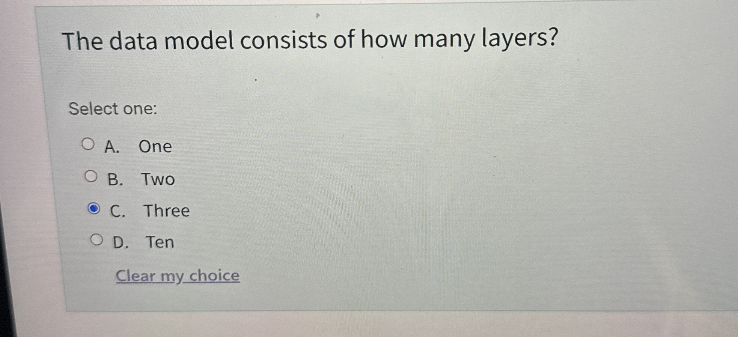 The data model consists of how many layers?