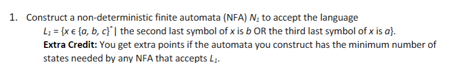 Construct a non - deterministic finite automata (