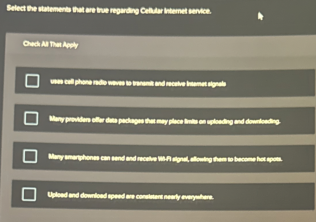 Select the statements that are tre regarding