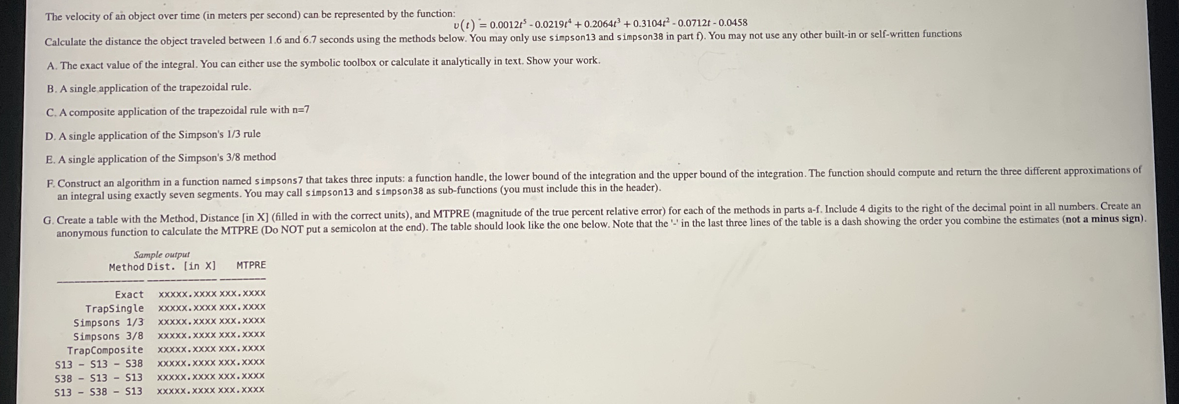 Please help solve this in matlab, beginner level