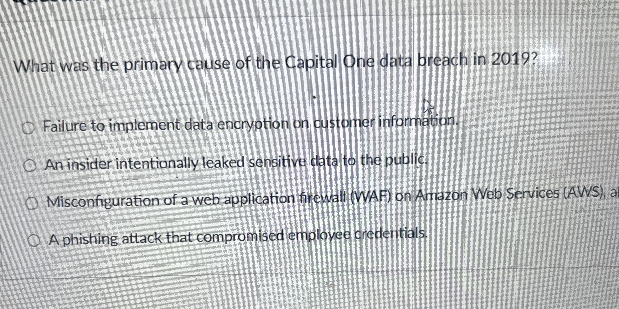 What was the primary cause of the Capital One