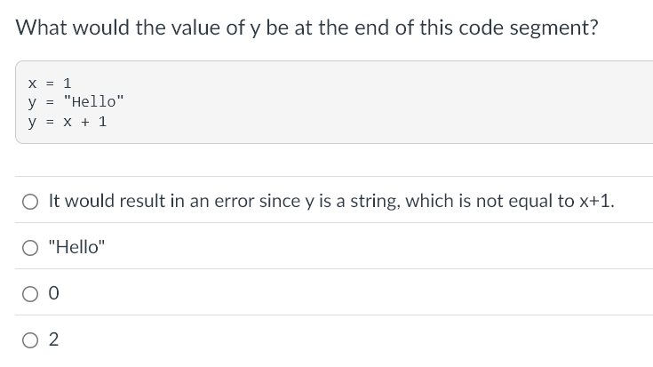 What would the value of y be at the end of this