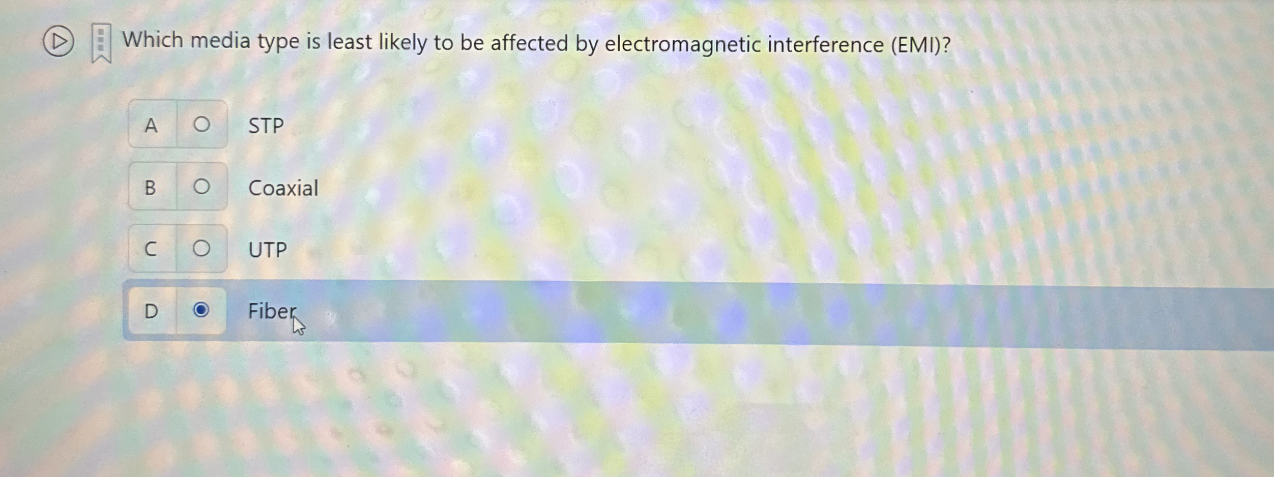 ( D ) Which media type is least likely to be