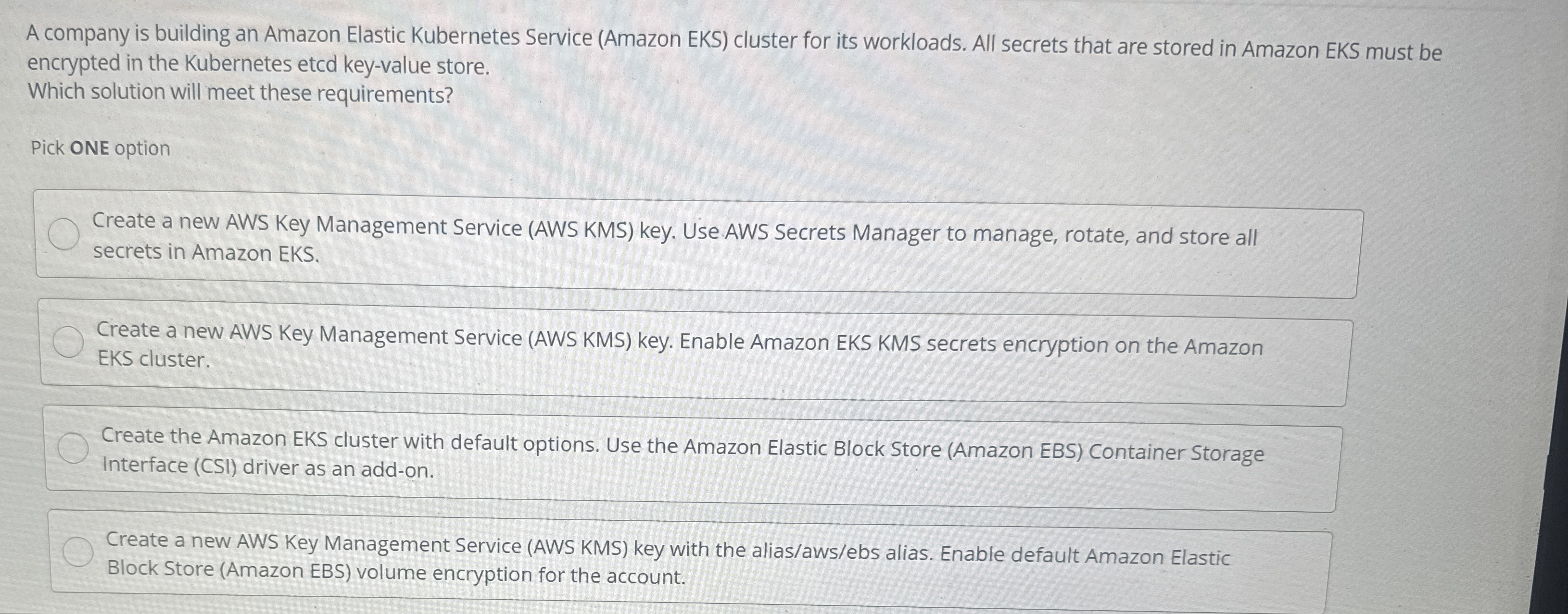 A company is building an Amazon Elastic
