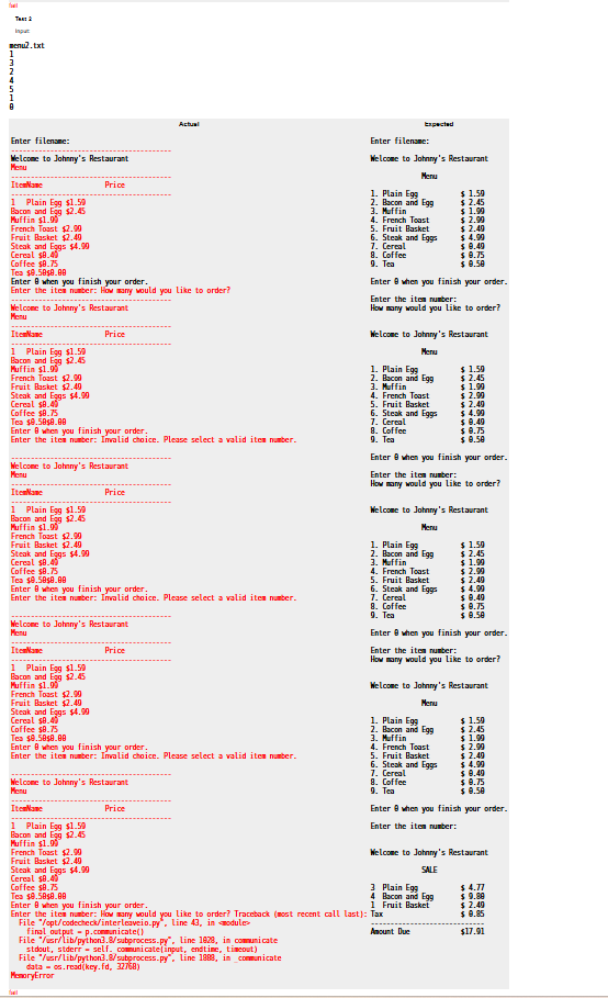what did I do wrong? The actual output ( in red