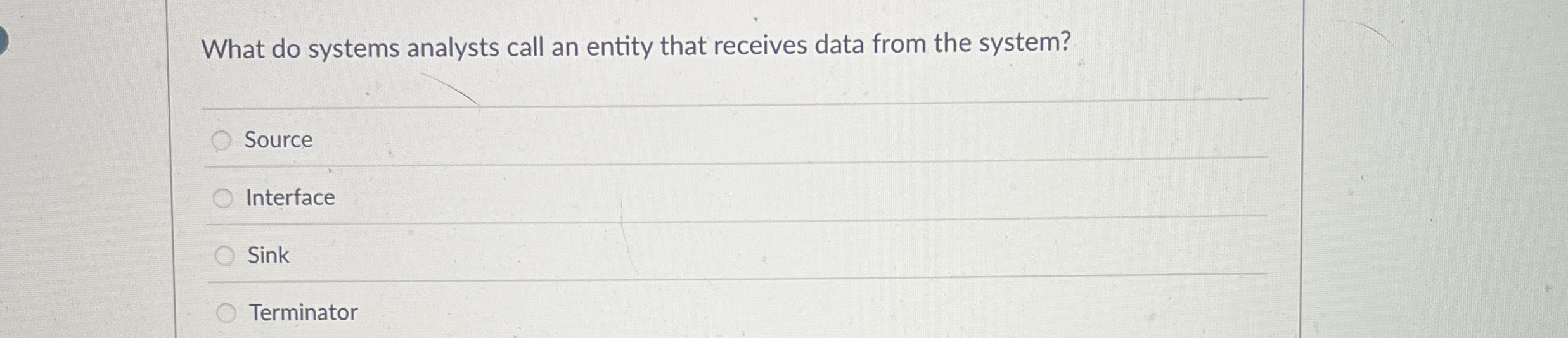 What do systems analysts call an entity that