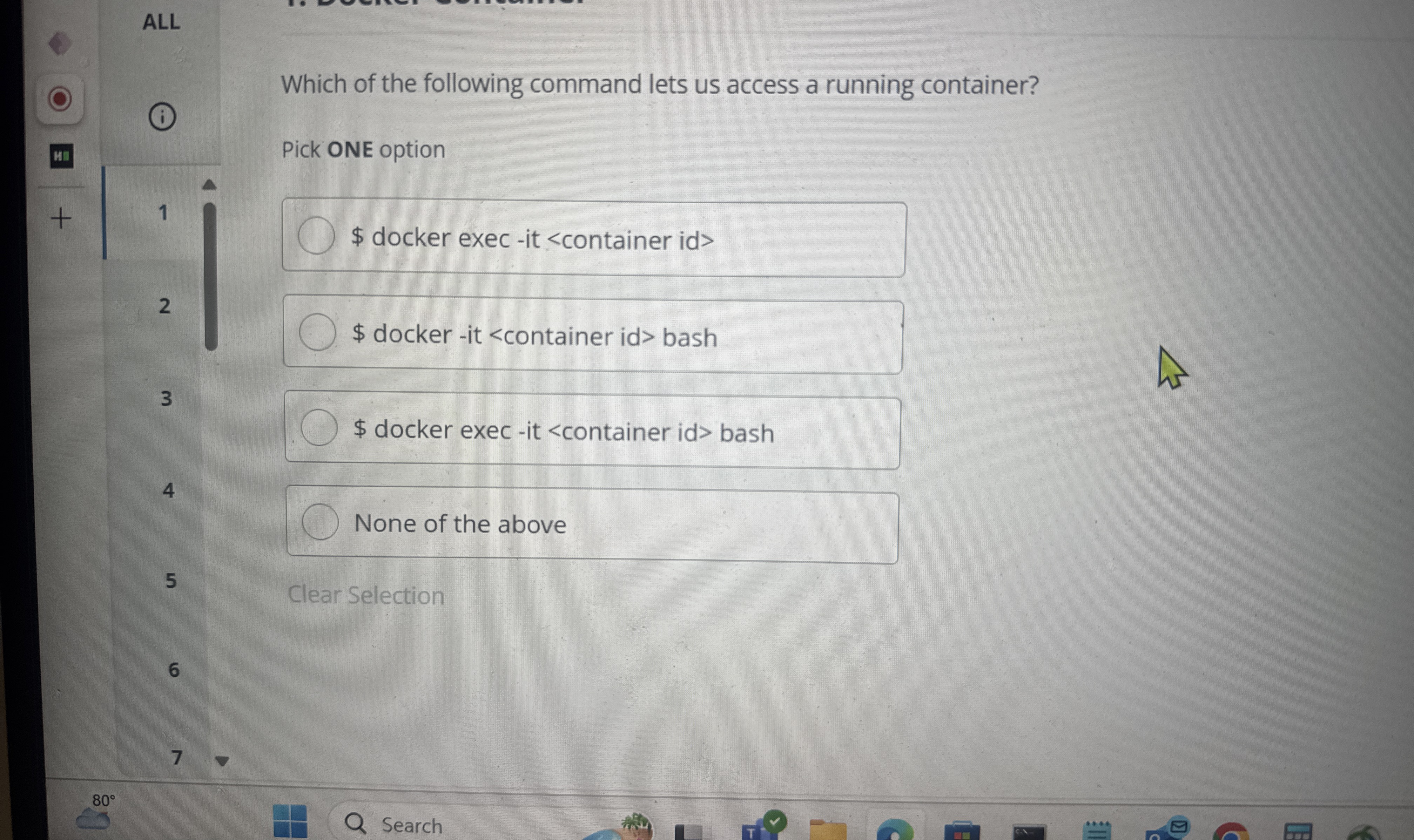 ALL Which of the following command lets us access