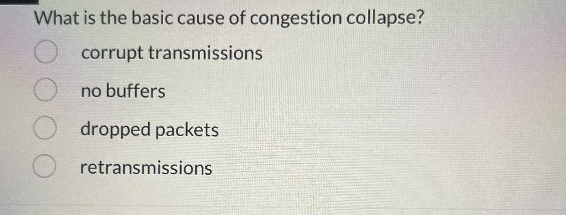 What is the basic cause of congestion collapse?
