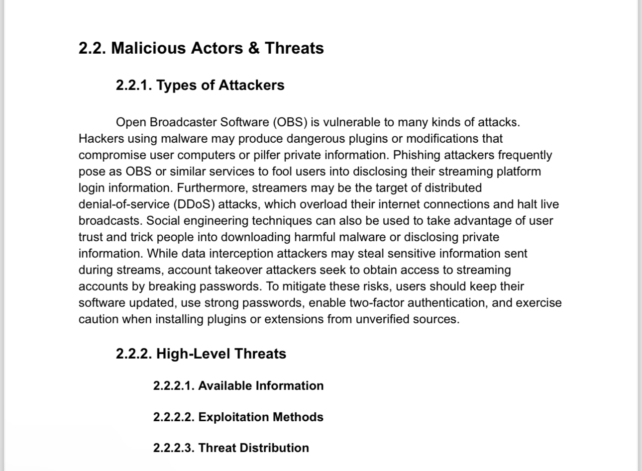 Hi , help me in the last point 2 . 2 . 2 . High -