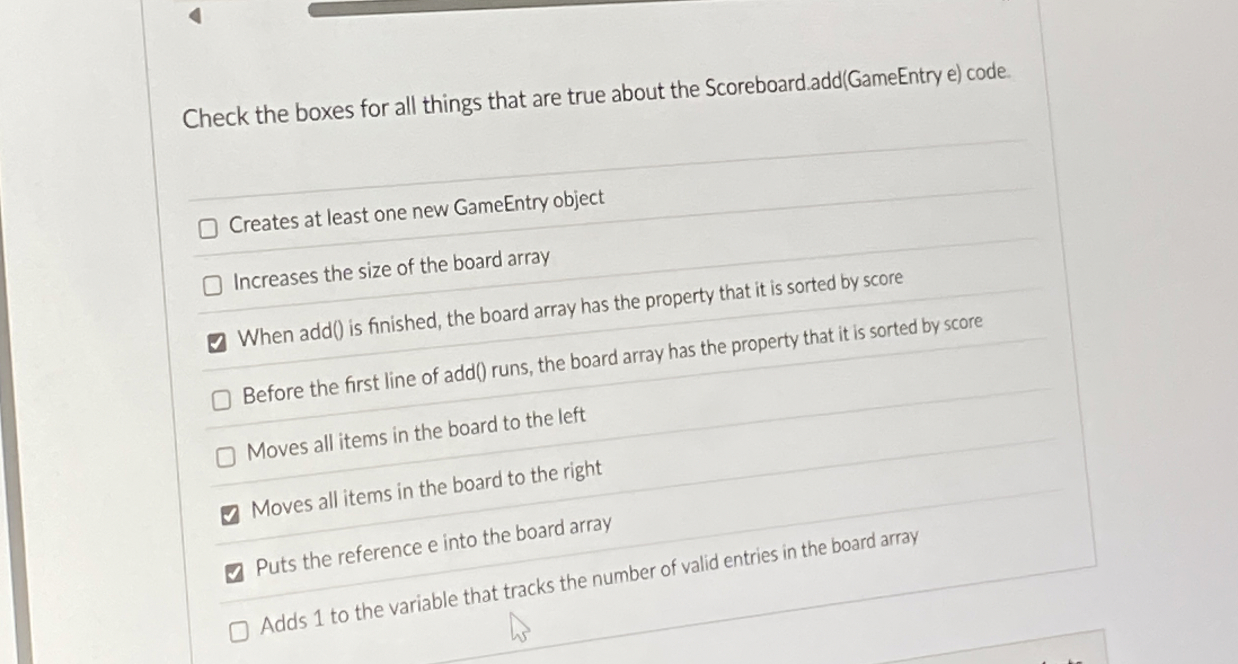 Check the boxes for all things that are true