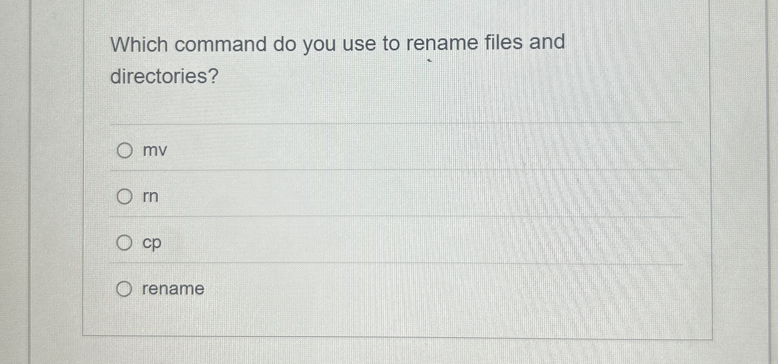 Which command do you use to rename files and