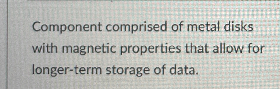 Component comprised of metal disks with magnetic