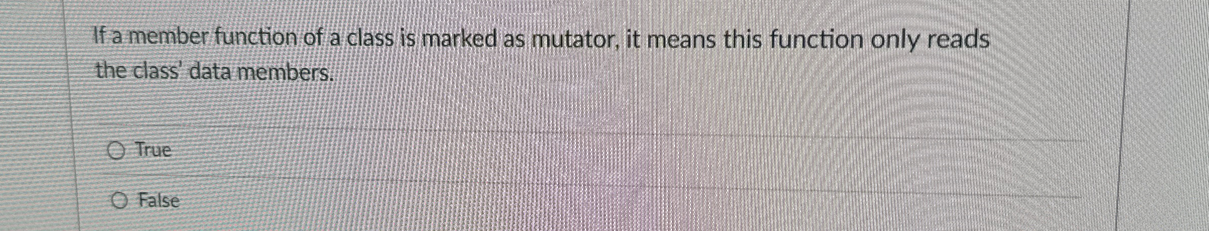 If a member function of a class is marked as