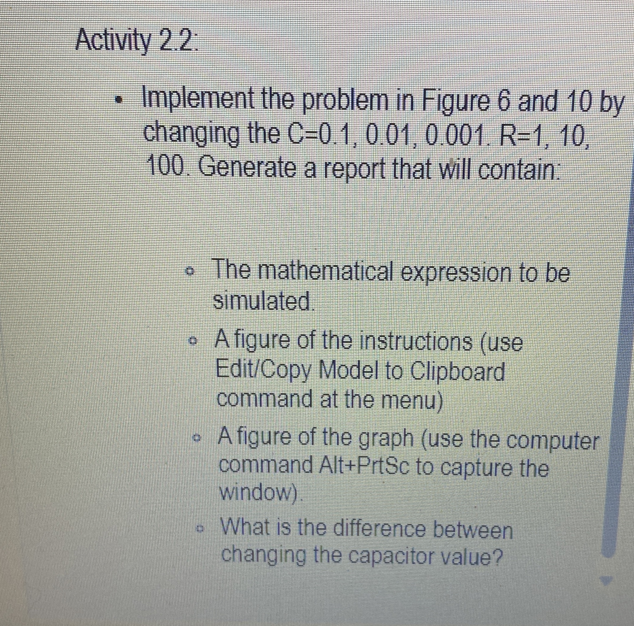 Activity 2 . 2 Implement the problem in Figure 6