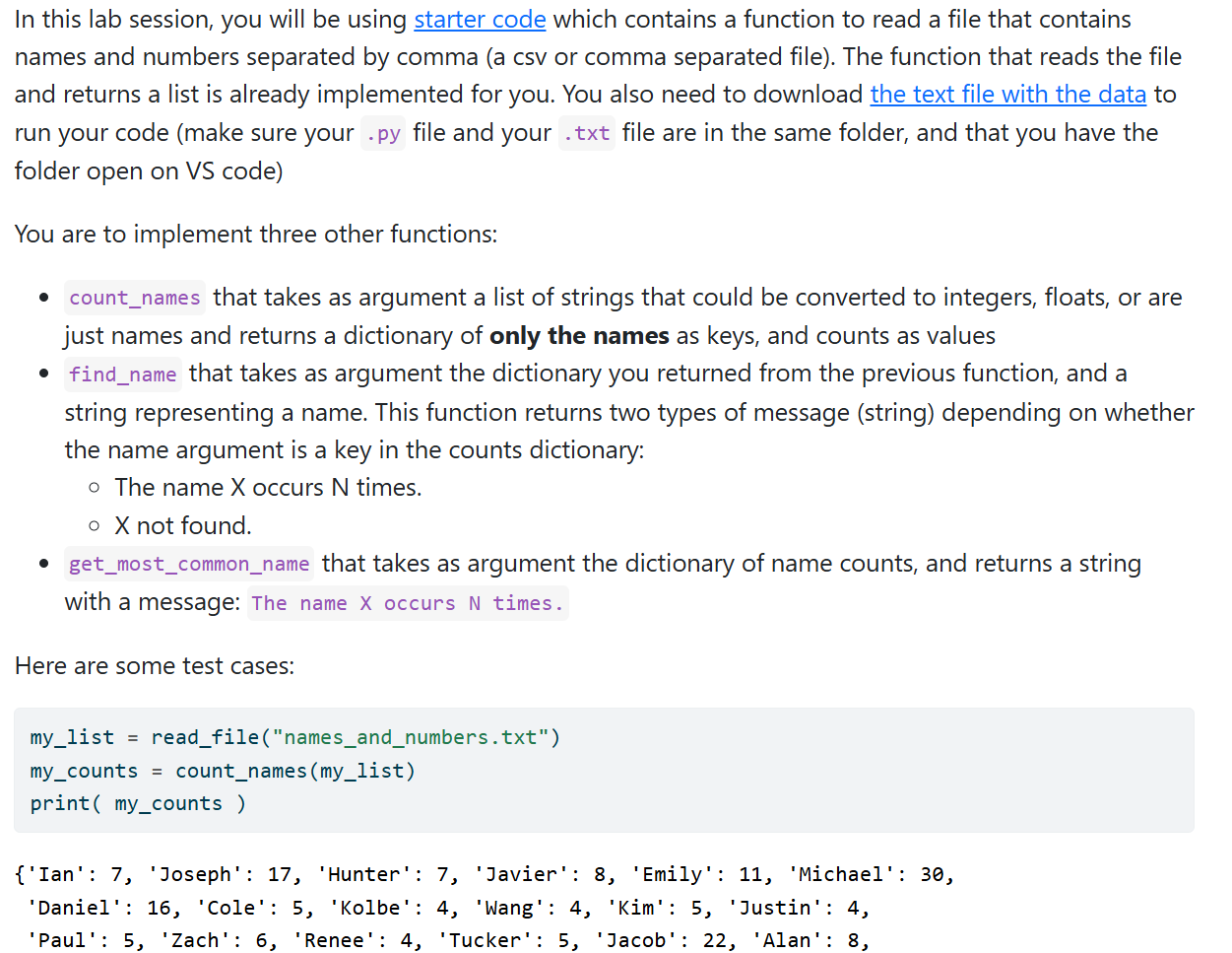 In this lab session, you will be using starter
